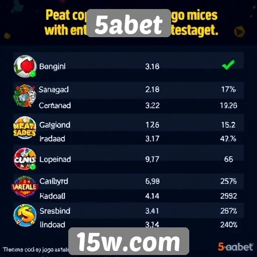 Estatísticas de jogos populares no 5abet